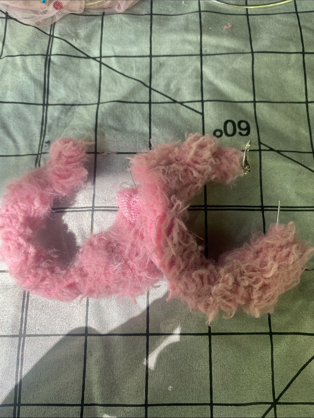 Soft Pink Fuzzy Hoop Earrings - Women Jewelry Earrings